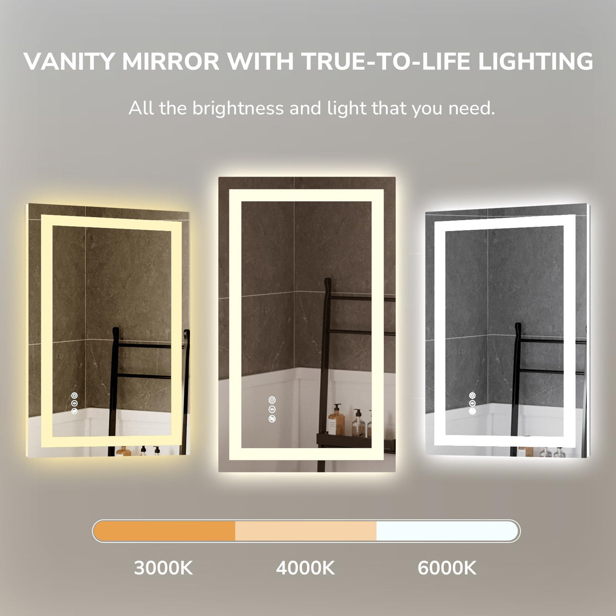 LED Bathroom Mirror 24x32 Inch