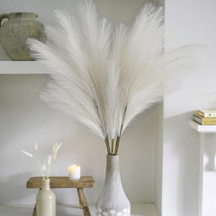 38" 10 Stems White Pampas Grass Tall Decor Faux Pampas Grass for Floor Vase