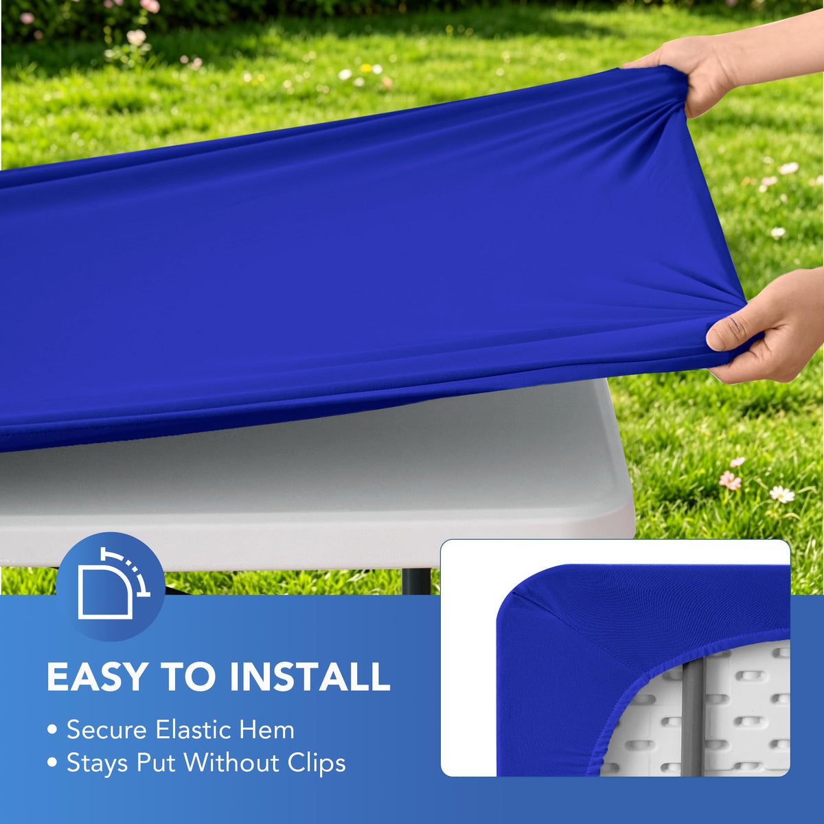 Fitted Tablecloth for 8 Foot Rectangle Tables-Outdoor Picnic Table Cover