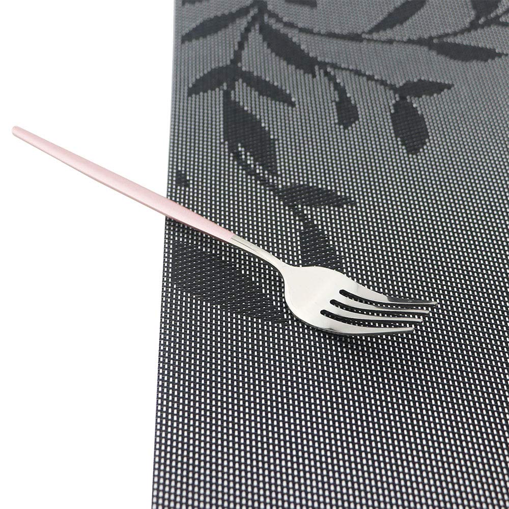 Pink Silver Silverware Set, 20-Piece Stainless Steel Satin Finish Flatware Set, Kitchen Utensil Set, Mirror Polished