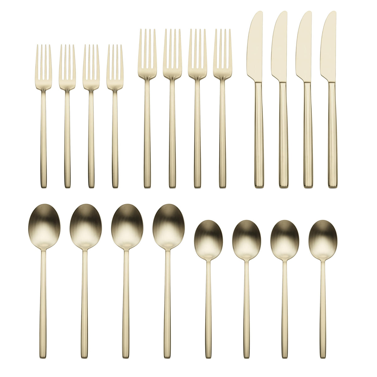 Dean Champagne Satin 20-Piece Silverware Set for 4, Flatware