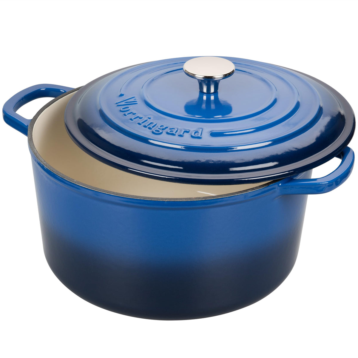 Enameled Cast Iron Dutch Oven Pot with Lid, for Sourdough Bread Baking, Round Dutch Ovens, 6 Quart, Blue