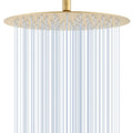 12 inch Brushed Gold Rainfall Shower Head - All Metal Stainless Steel Full Body Round Rain Shower with 120 Silicone