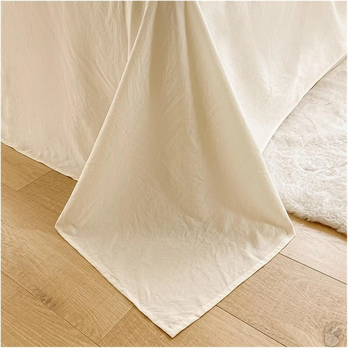 Double Faced Seersucker Fabric Bedding Set Soft Double Duvet Cover Bedding Set(Green)