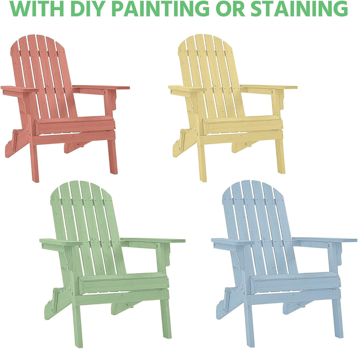 Folding Adirondack Chair Set of 2 Fire Pit,Honey Brown | Weather-resistant outdoor seating with a classic slatted