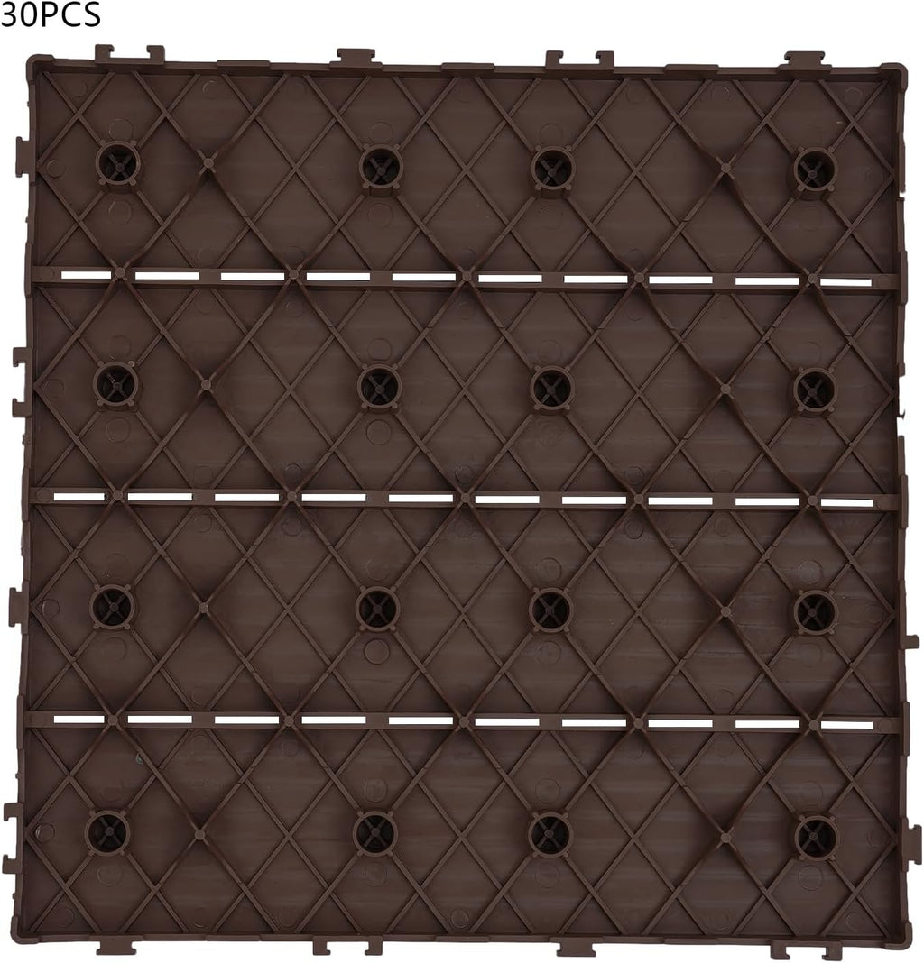 Interlocking Deck Tiles, 30Pcs 11.8"x11.8" Outdoor Water-Repellent Flooring Tiles Plastic Interlocking Patio Deck Tiles