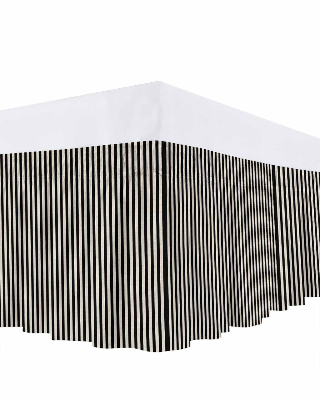 Bed Skirt Black Stripes Bedskirt 18 Inch Drop Linen Classic Vertical Striped Elastic Wrap Around Bed Skirts Dust