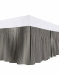 Bed Skirt Black Stripes Bedskirt 18 Inch Drop Linen Classic Vertical Striped Elastic Wrap Around Bed Skirts Dust