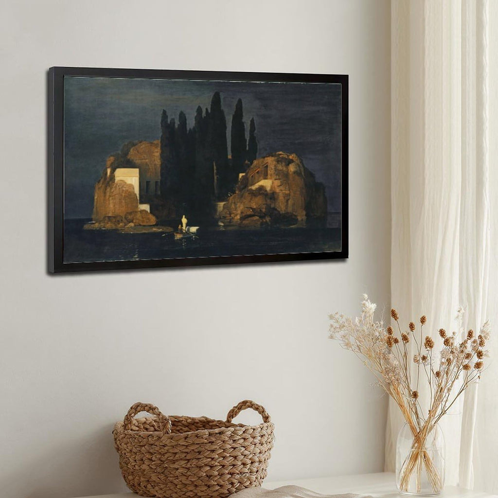 Arnold Bocklin Isle of Dead Canvas Wall Art, Symbolism Oil Painting Print, Vintage Gothic Fine Poster Bedroom Office
