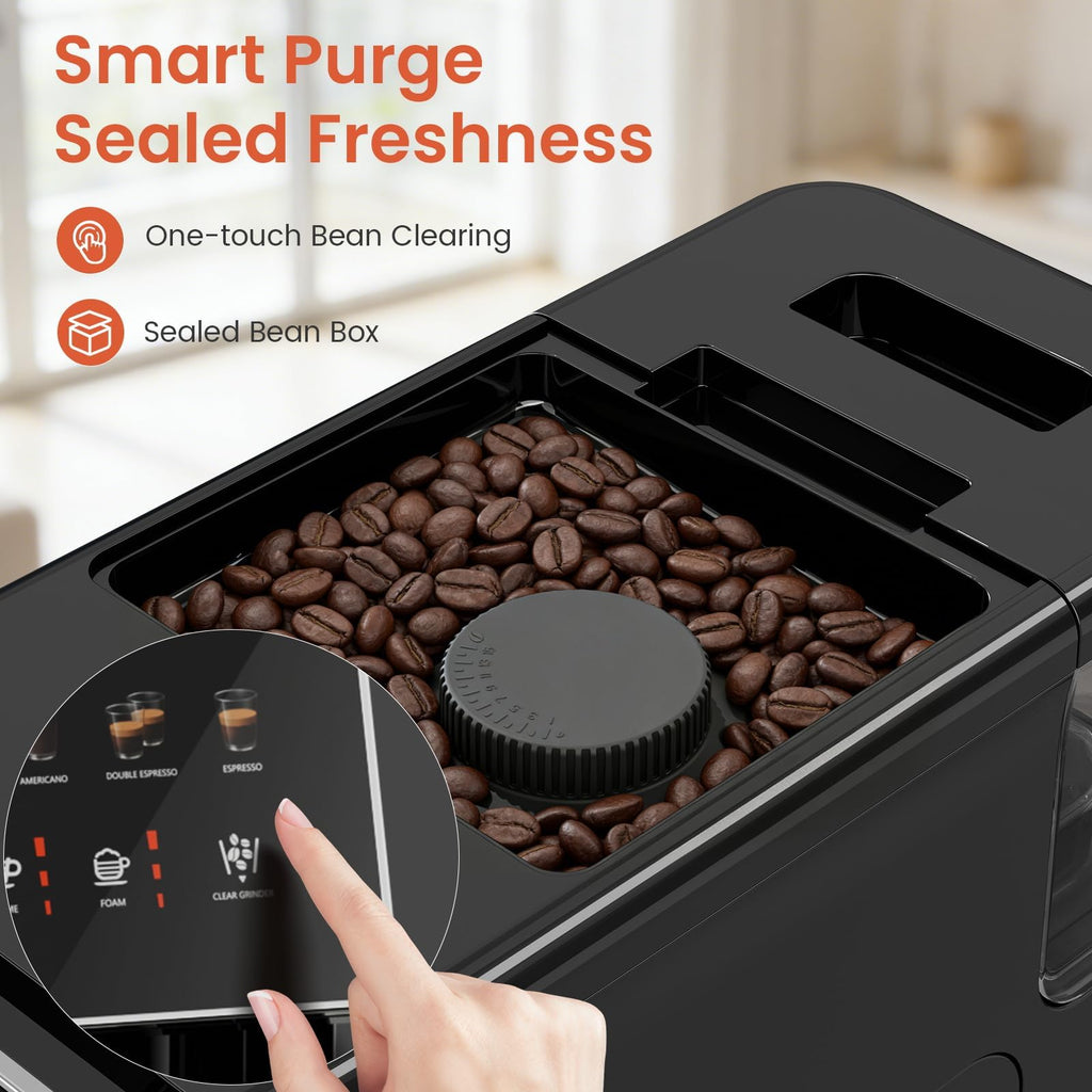Automatic Espresso Machine with Grinder & Milk Frother