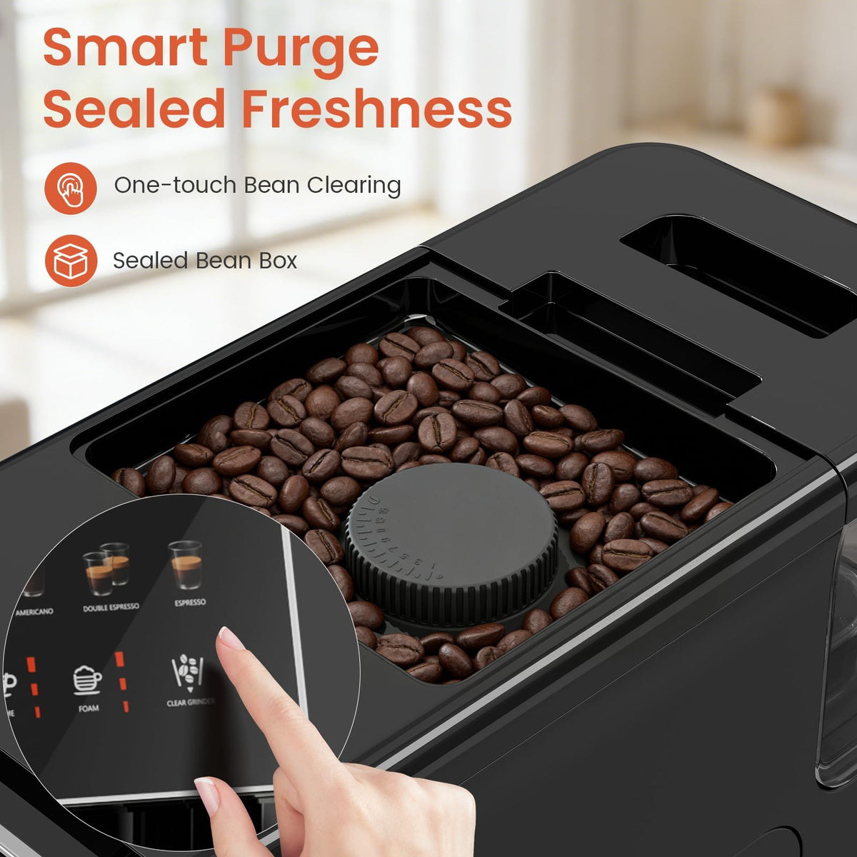 Automatic Espresso Machine with Grinder & Milk Frother