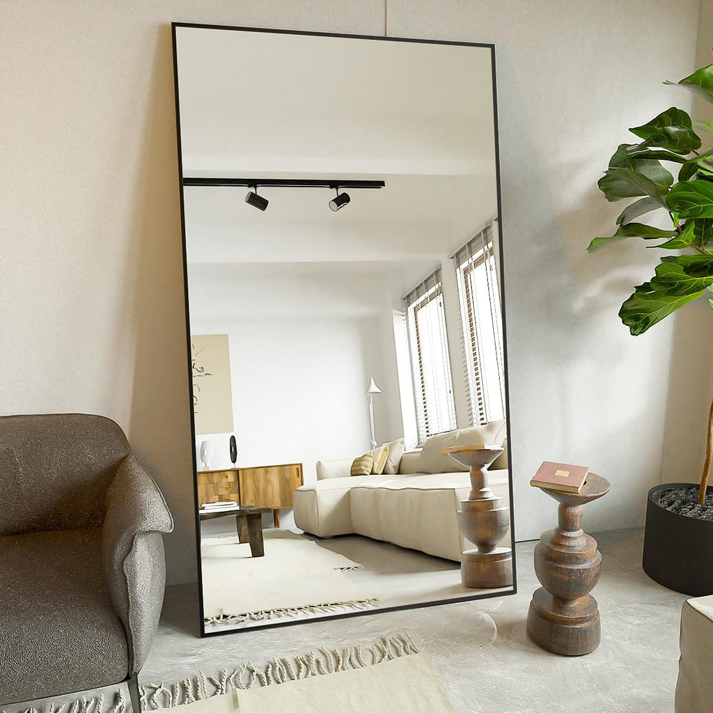 76"x34" Floor Mirror Full Length, Large Black Mirror