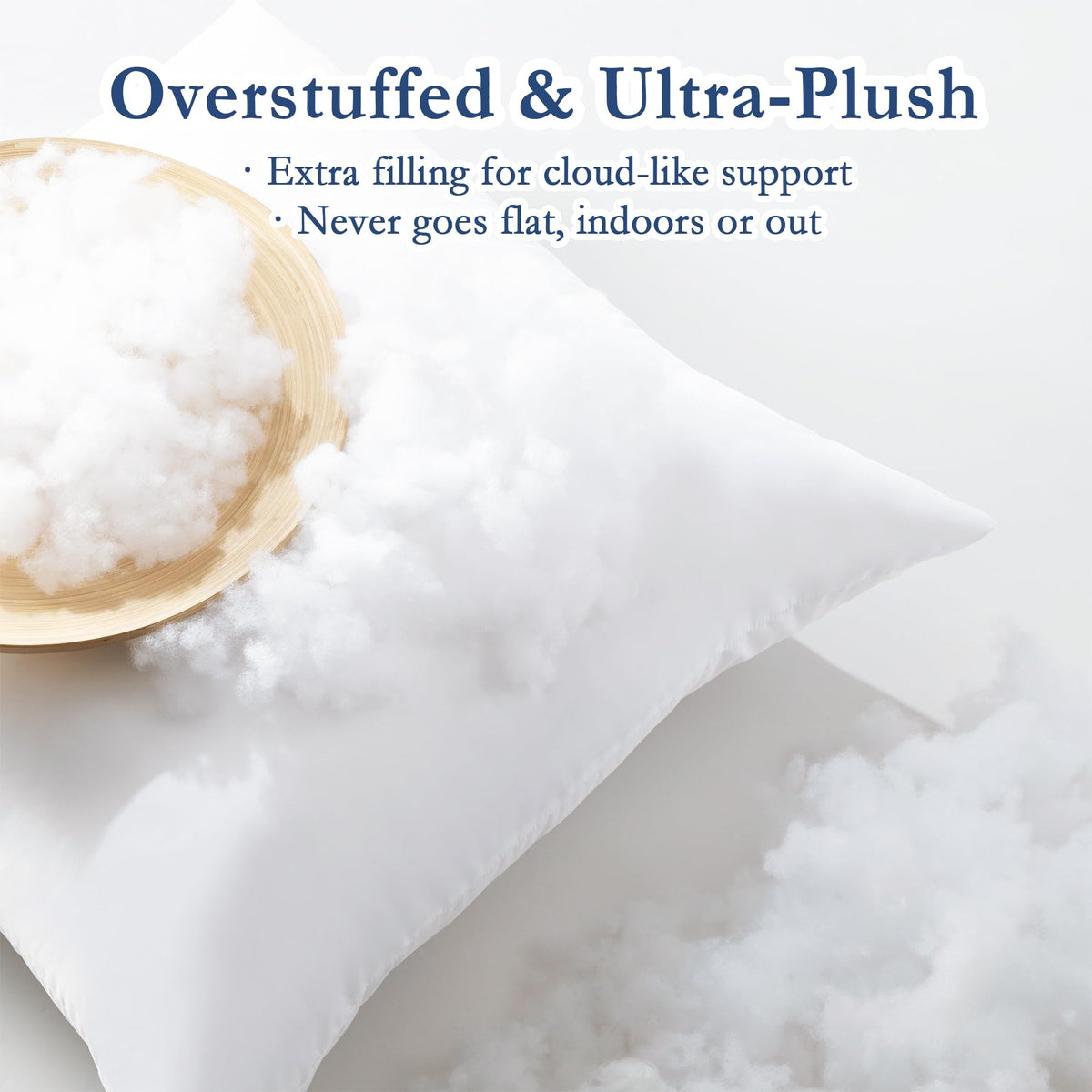20x20 Outdoor Pillow Inserts, Down Alternative Filling, Set of 4