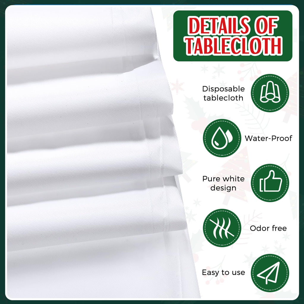 16 Pcs Christmas Red and Green Tablecloths Satin Table Runner Set