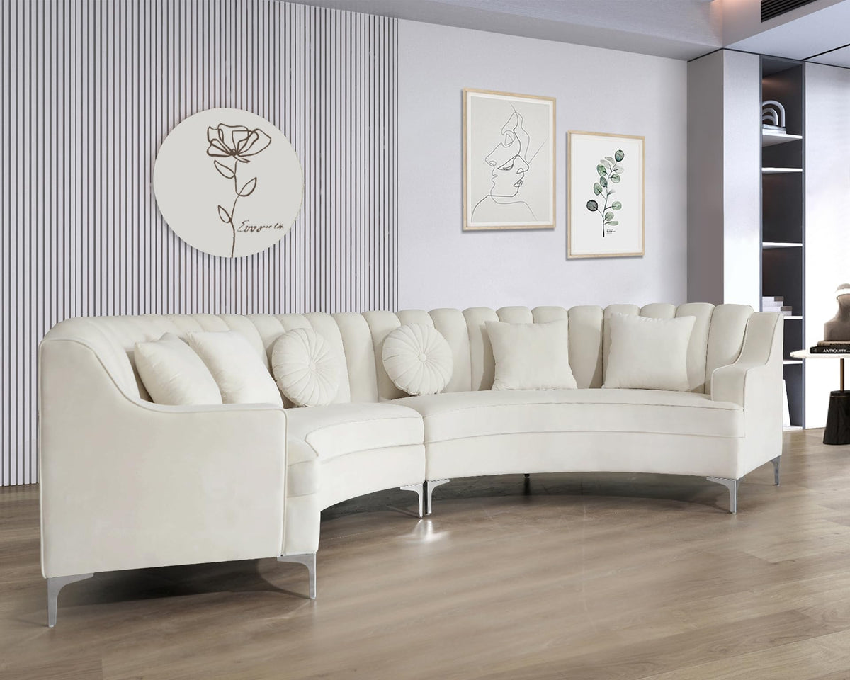 Semicircle Modular Curved Velvet Sectional Sofa, 141.34"Oversized Arc Sofa, Modern Cloud-Like Deep Seat Couch Apartment