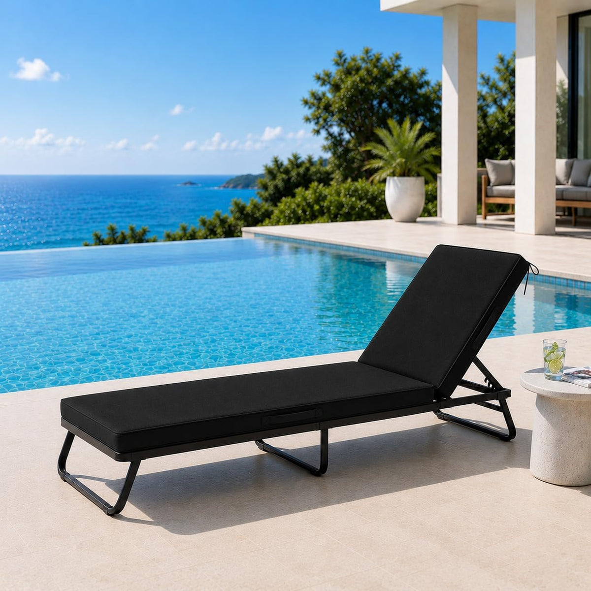 Chaise Lounge Cushions Outdoor Waterproof and Fade Resistant 72x21x3 Inch Lounge Cushions Patio Chair Cushions with
