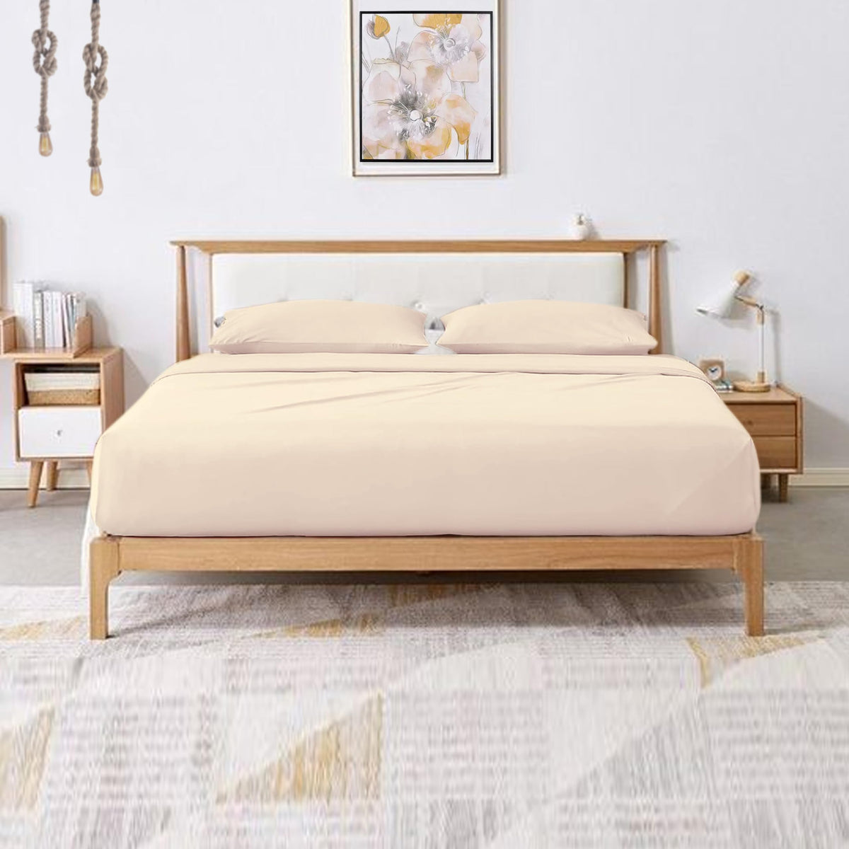 Full Size Sleeper Sofa Bed Sheet Set (54" x 72" x 6") 100% Egyptian Cotton (Ivory Solid) 500 Thread Count!!