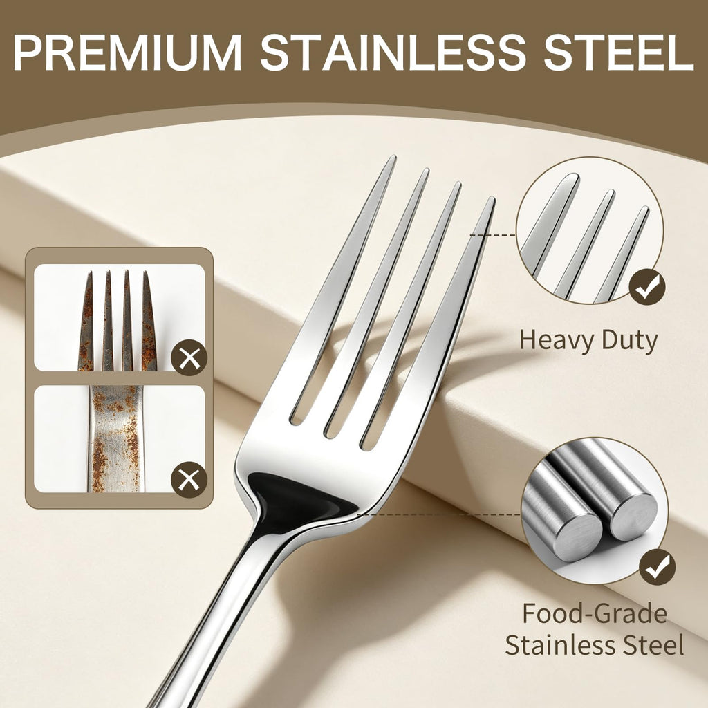 40 Piece Silverware Set - Stainless Steel Silverware Set Service for 8 People, Mirror Polished Flatware Set for Daily