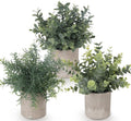 Fake Plants, 3PCS Artificial Plants Indoor Eucalyptus Desk Decor