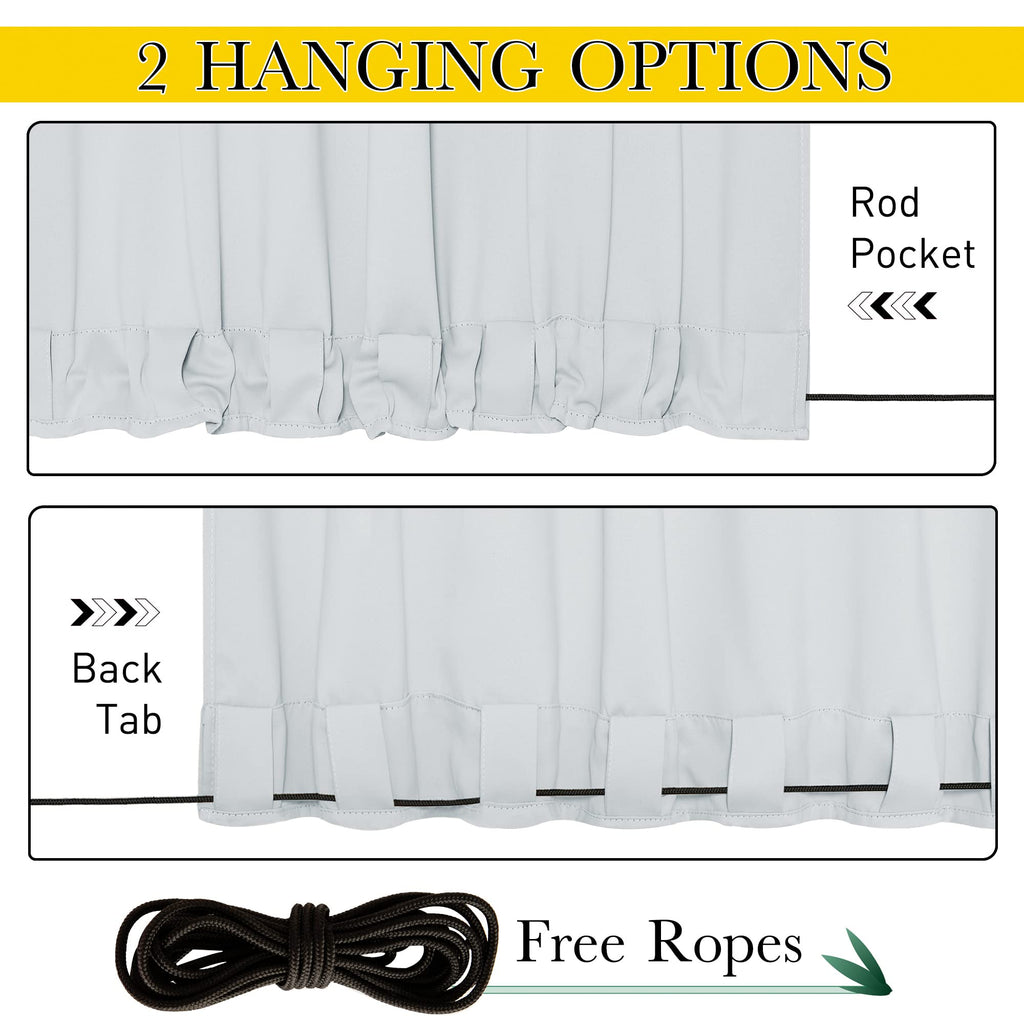 Weighted Curtains Waterproof W66xL84 Off White 2 Panels
