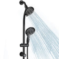 Handheld Showerhead & Rain Shower Combo for Easy Reach, 27.5" Drill-free Stainless Steel Slide Bar, 5"of 5-setting