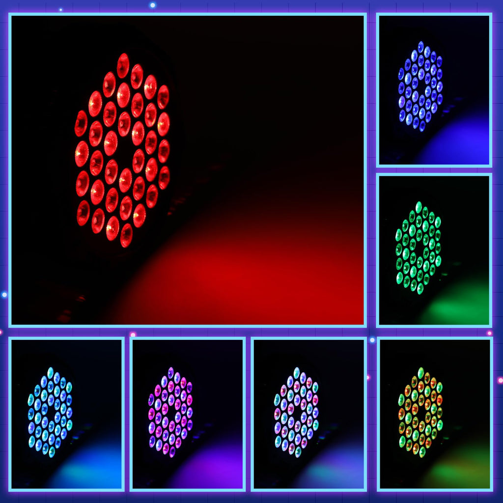 20 Pcs 36 LED Par Lights DJ Stage Light 7 Channel Par Lighting for Stage with Remote Control and DMX Control Sound