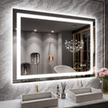 40X30 LED Bathroom Mirror with Lights, Anti-Fog, Dimmable, Backlit + Front Lit, Lighted Bathroom Vanity Mirror