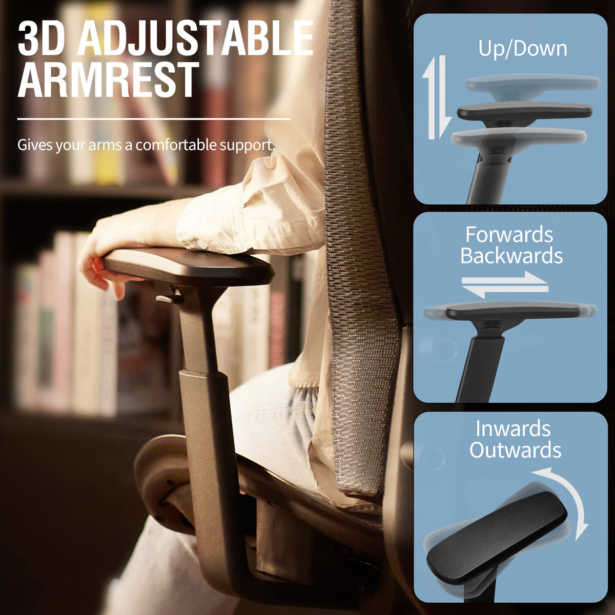 Ergonomic Mesh Office Chair — Grey, Breathable Mesh Seat & Back