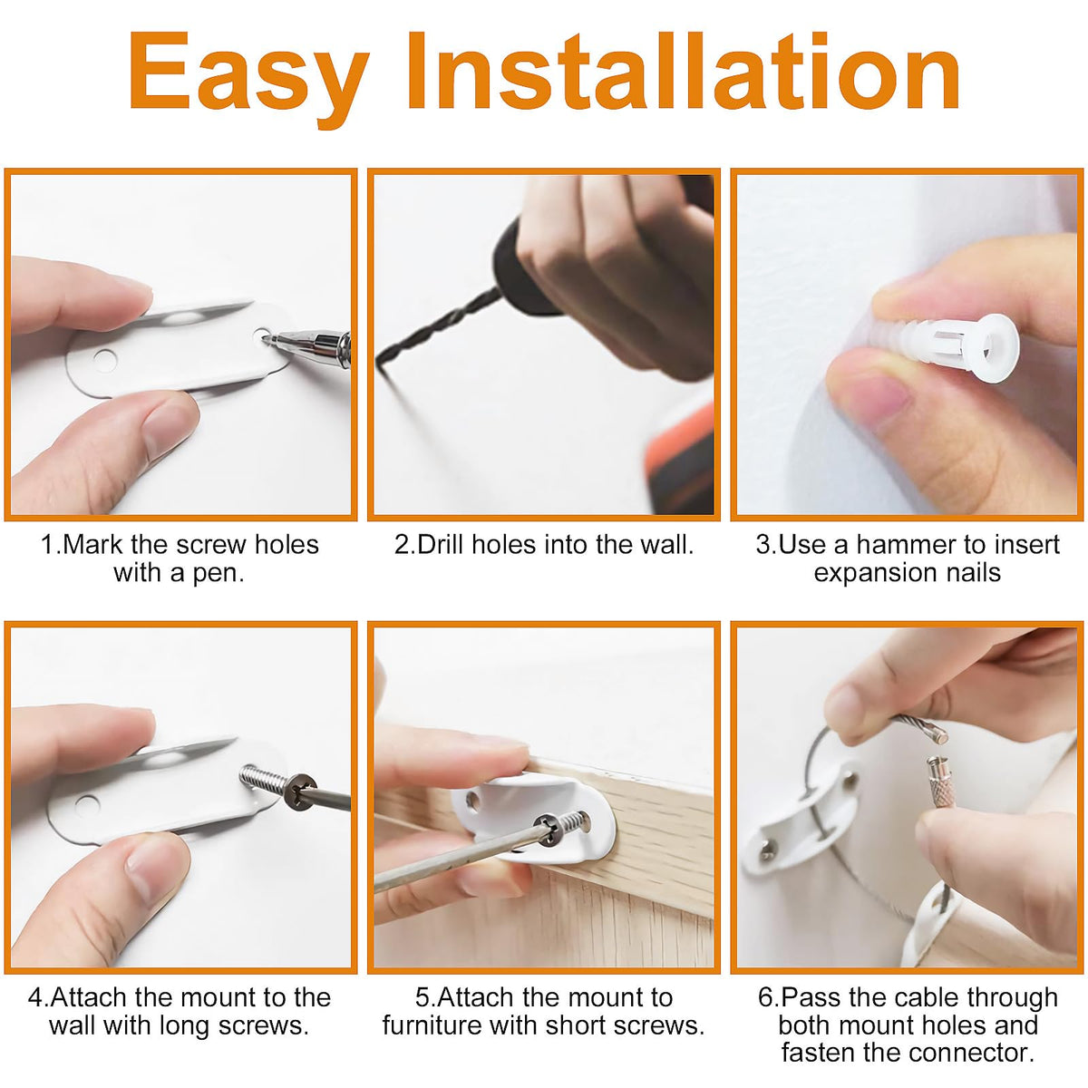 Furniture Anchors (16 Pack) for Baby Proofing, Anti Tip Furniture Anchor Securing 420lbs Tension Earthquake Resistant