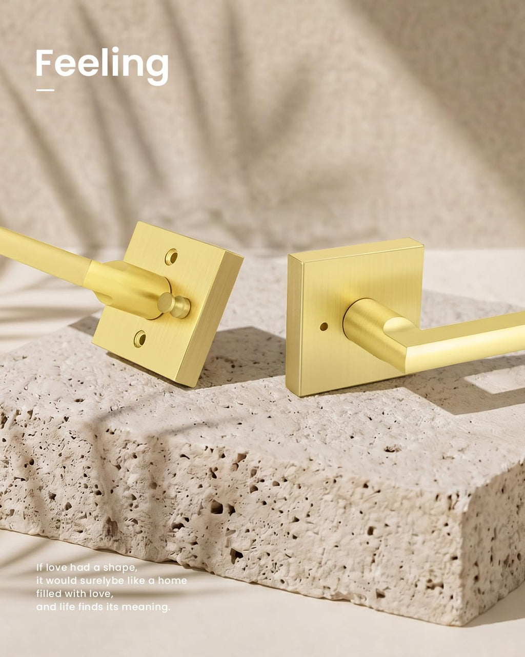 Gold Door Handles Interior, Zinc Alloy Privacy Door Handles, 6 Pack