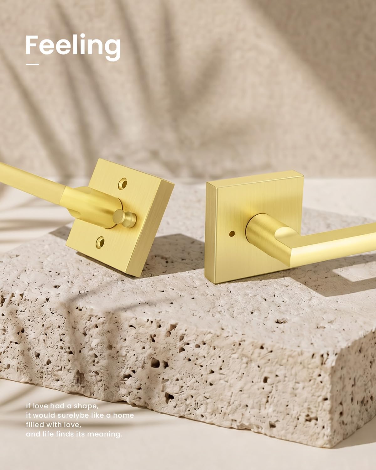 Gold Door Handles Interior, Zinc Alloy Privacy Door Handles, 6 Pack