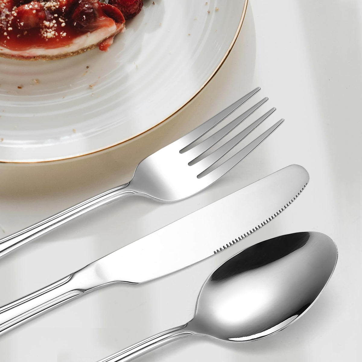 Modern Flatware Silverware Set for 4 People Kitchen Stainless Steel Cutlery 20 Pieces Forks Knives Spoons Luxury