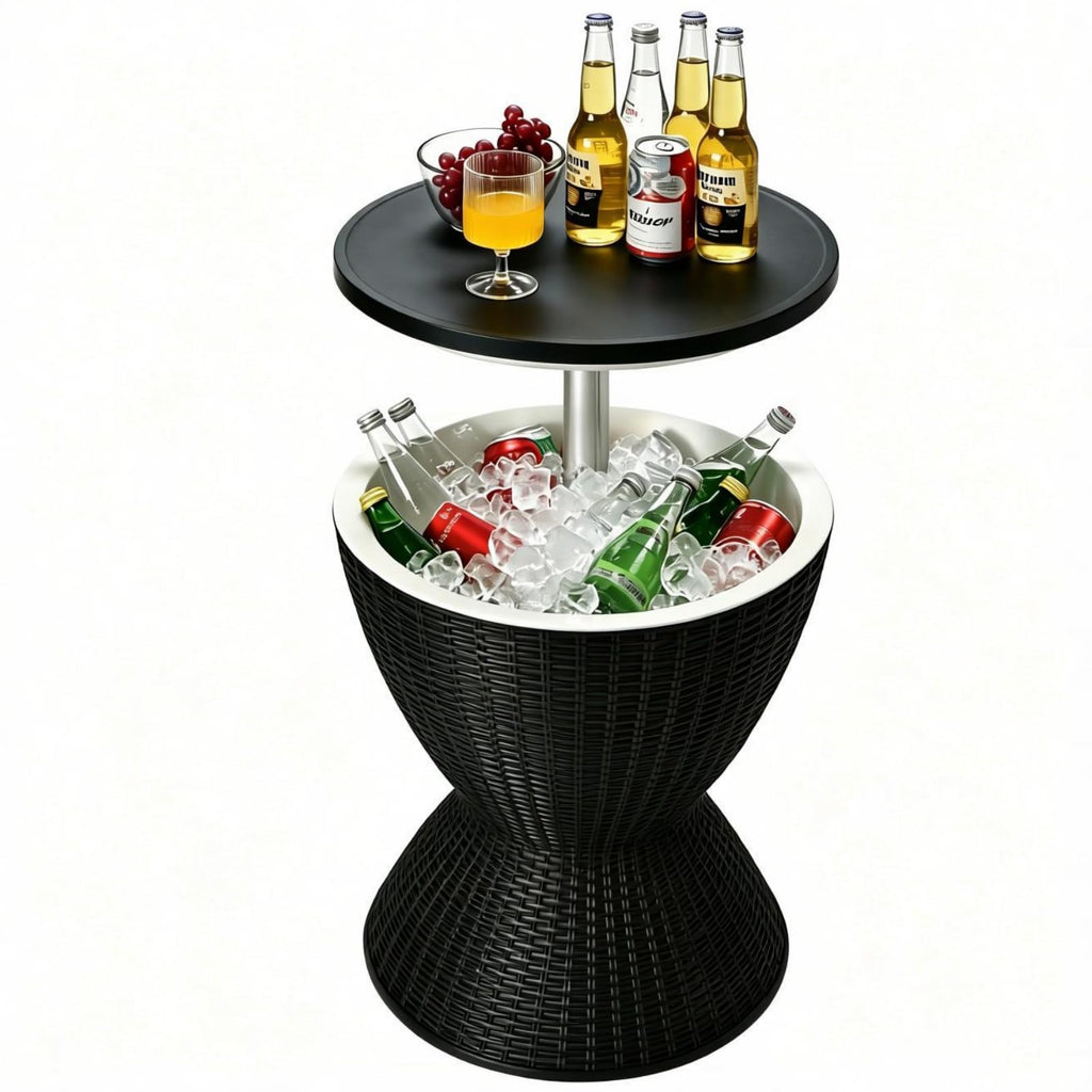 Outdoor Cooler Table, Multi-Functional Cooler Bar Table