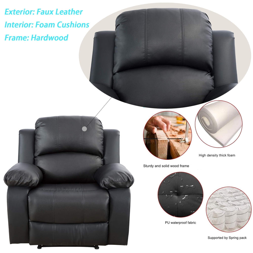 Recliner Sofa Living Room Set Reclining Couch Sofa Chair Loveseat Manual Motion Recliner Home Theater Seating (Bonded