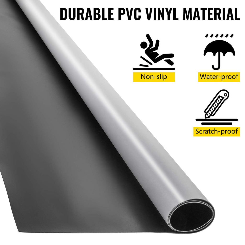 Dance Floor Roll 6.6x49.2ft, 1.5mm PVC Dance Flooring Marley Dance Practice Floor Grey/Black Roll out Dance Floor
