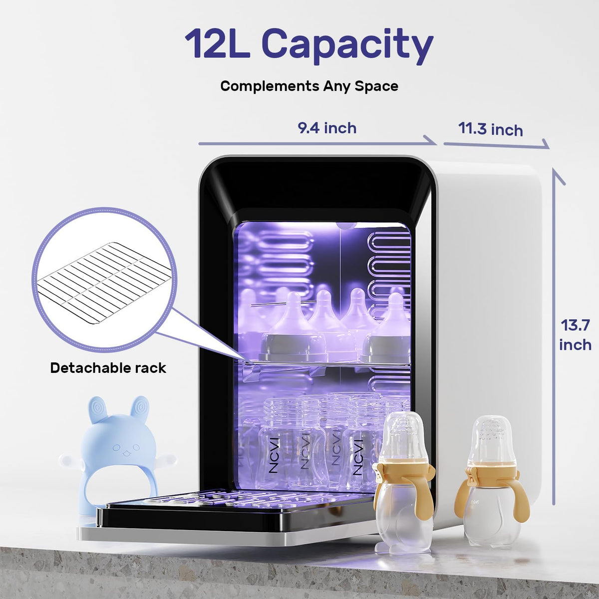 12L Baby Bottle Dryer, Holds 12 Bottles