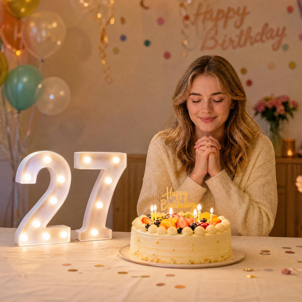 LED Light Up Numbers, Marquee Number Sign for 27th Birthday Decor(27)
