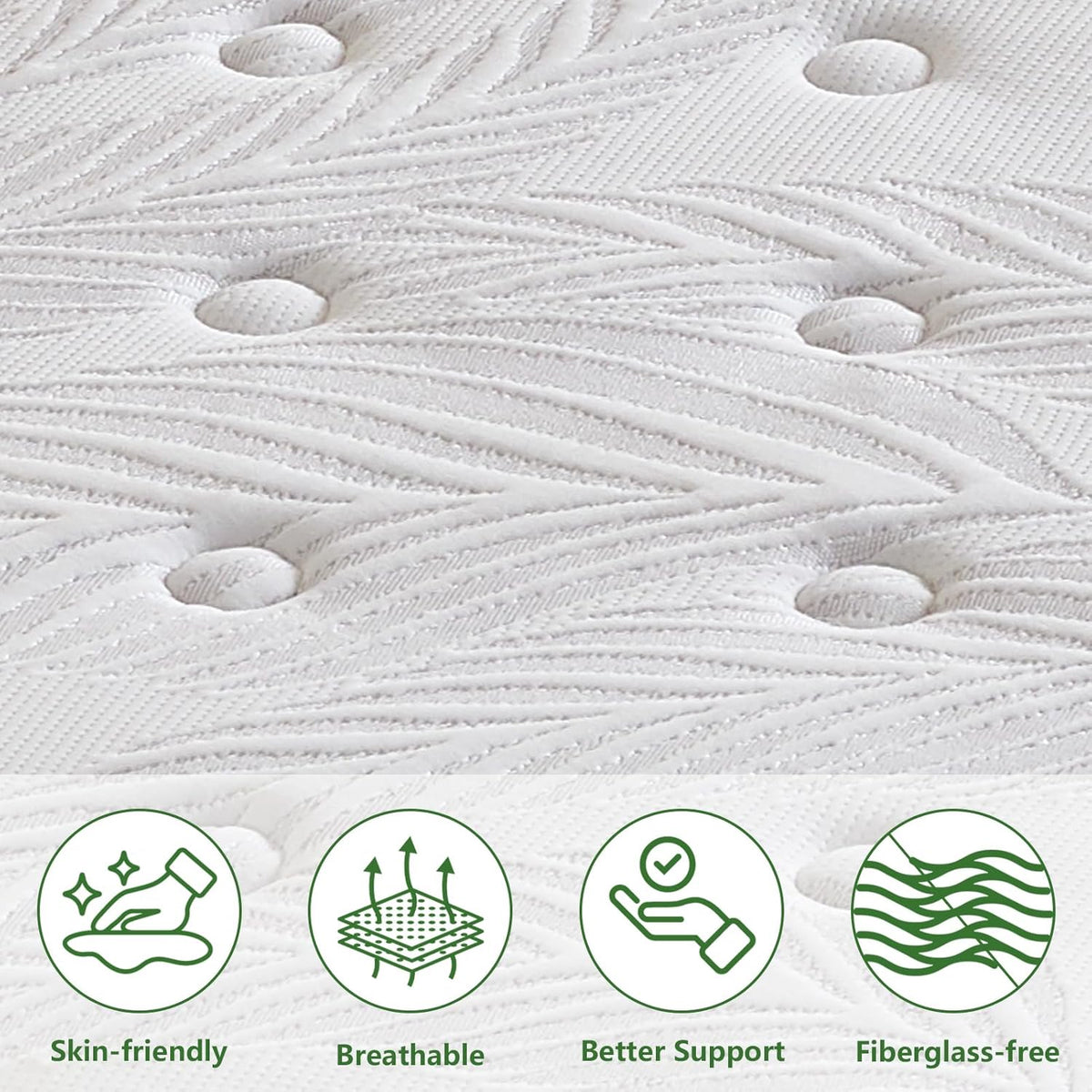Full Size Mattress 14 Inch, Hybrid Full Mattress in a Box, Pocket Springs & Memory Foam for Motion Isolation, Medium