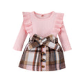 Baby Toddler Girl Outfits Fall Winter Clothes Turtleneck Knitted Cotton Long Sleeves Tops & Button Mini Skirts Set