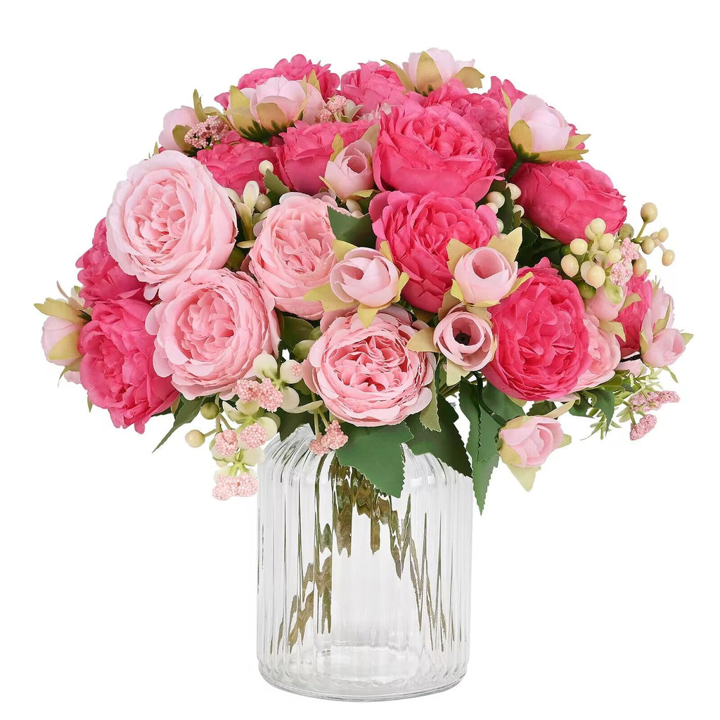 4 Packs Peonies Artificial Flowers, Mixed Pink Artificial Peonies, Silk Peonies Flowers Fake Peonies Artificial