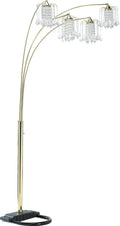 Inspired Arco Style Silvia Adjustable Arc Floor Lamp with Dimmer Switch, Polished Brass, 90"