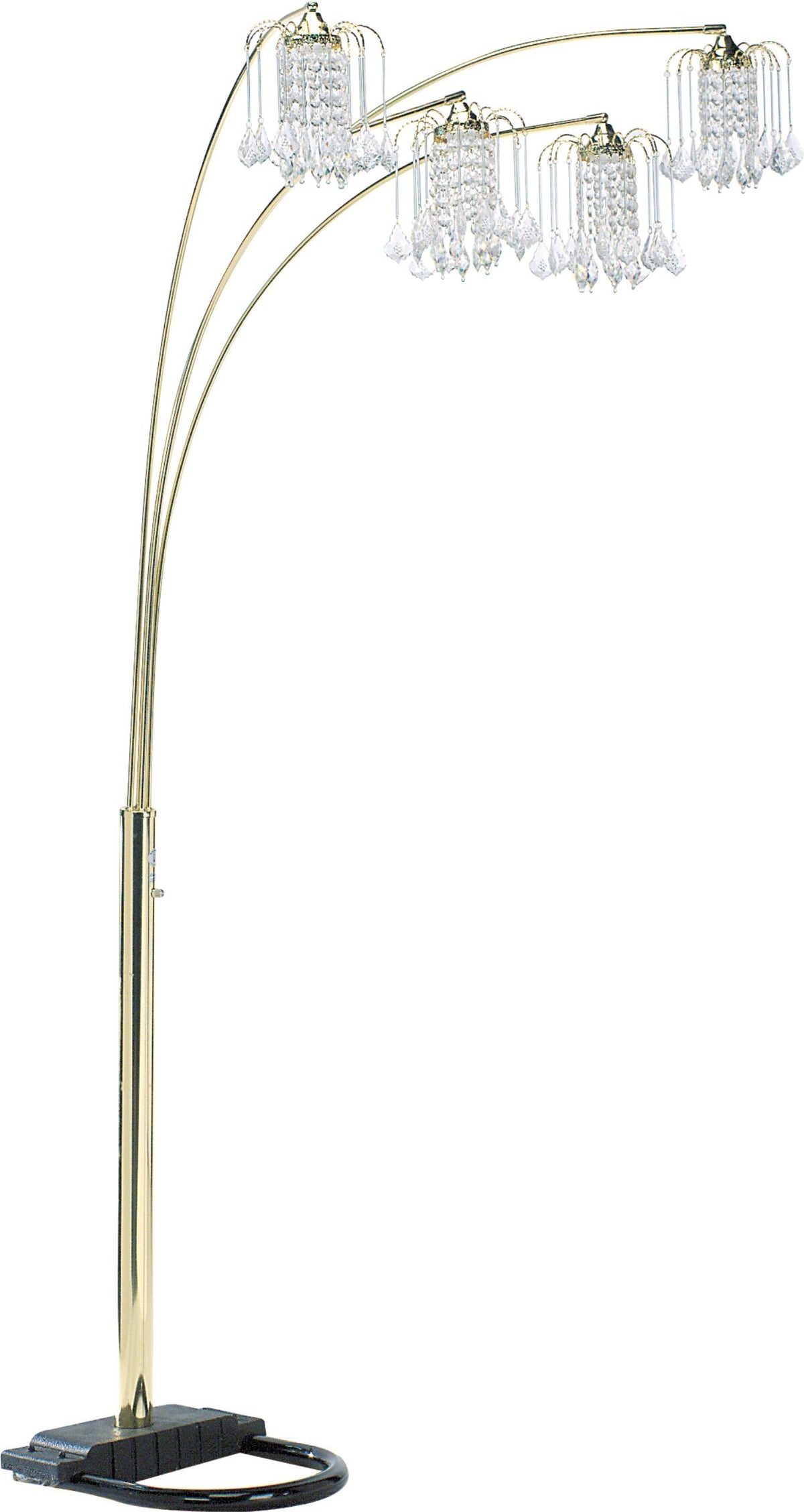 Inspired Arco Style Silvia Adjustable Arc Floor Lamp with Dimmer Switch, Polished Brass, 90"