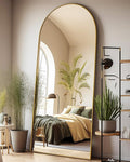 Oversized Arched Mirror, 71"28", Aluminum Frame - Gold, FreeStanding or Wall Mounted
