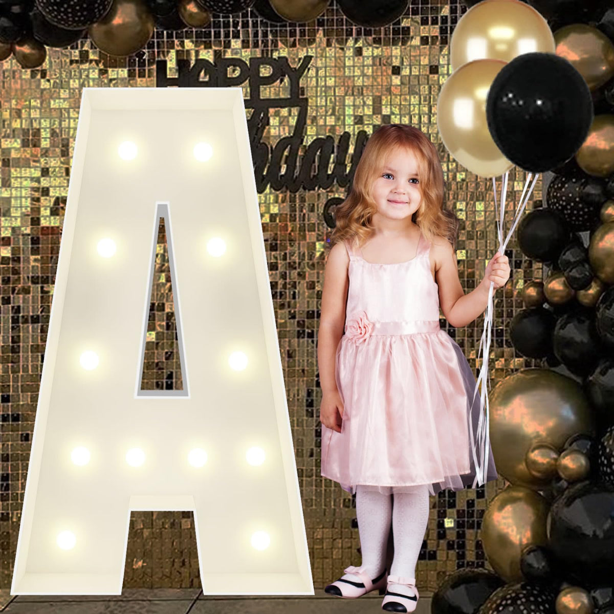 4FT Marquee Letter A, Large Light Up Letter for Birthday Party Decor