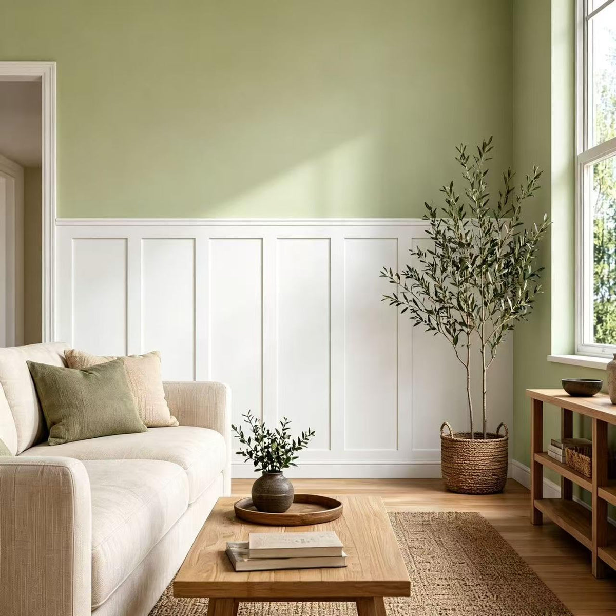 94.5 x 54 Inch MDF Premade Board and Batten Paintable Wainscoting Kit