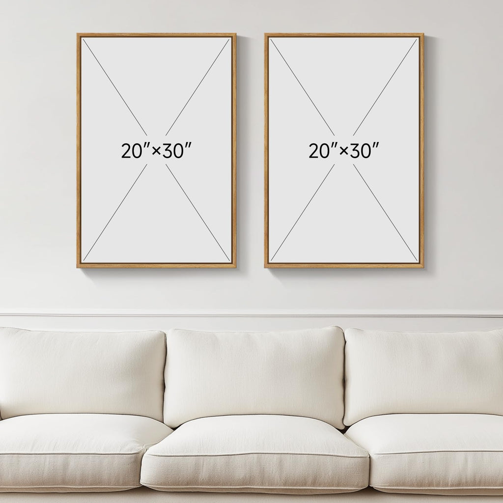 Framed Boho Mid Century Modern Desert Landscape Wall Art Bedroom, 20x30 In