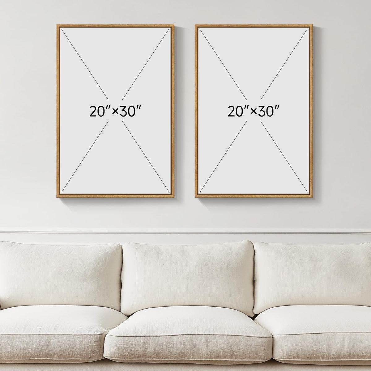 Framed Boho Mid Century Modern Desert Landscape Wall Art Bedroom, 20x30 In