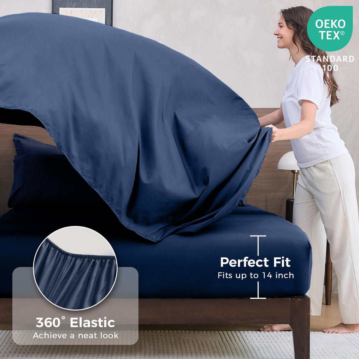 7-Piece Comforter Set, Navy Bed in a Bag