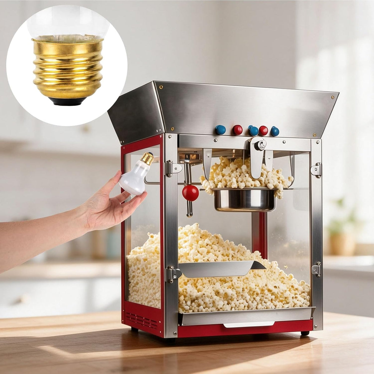 4pcs R20 60W E26 Brass Popcorn Machine Light Bulb 2700K Dimmable