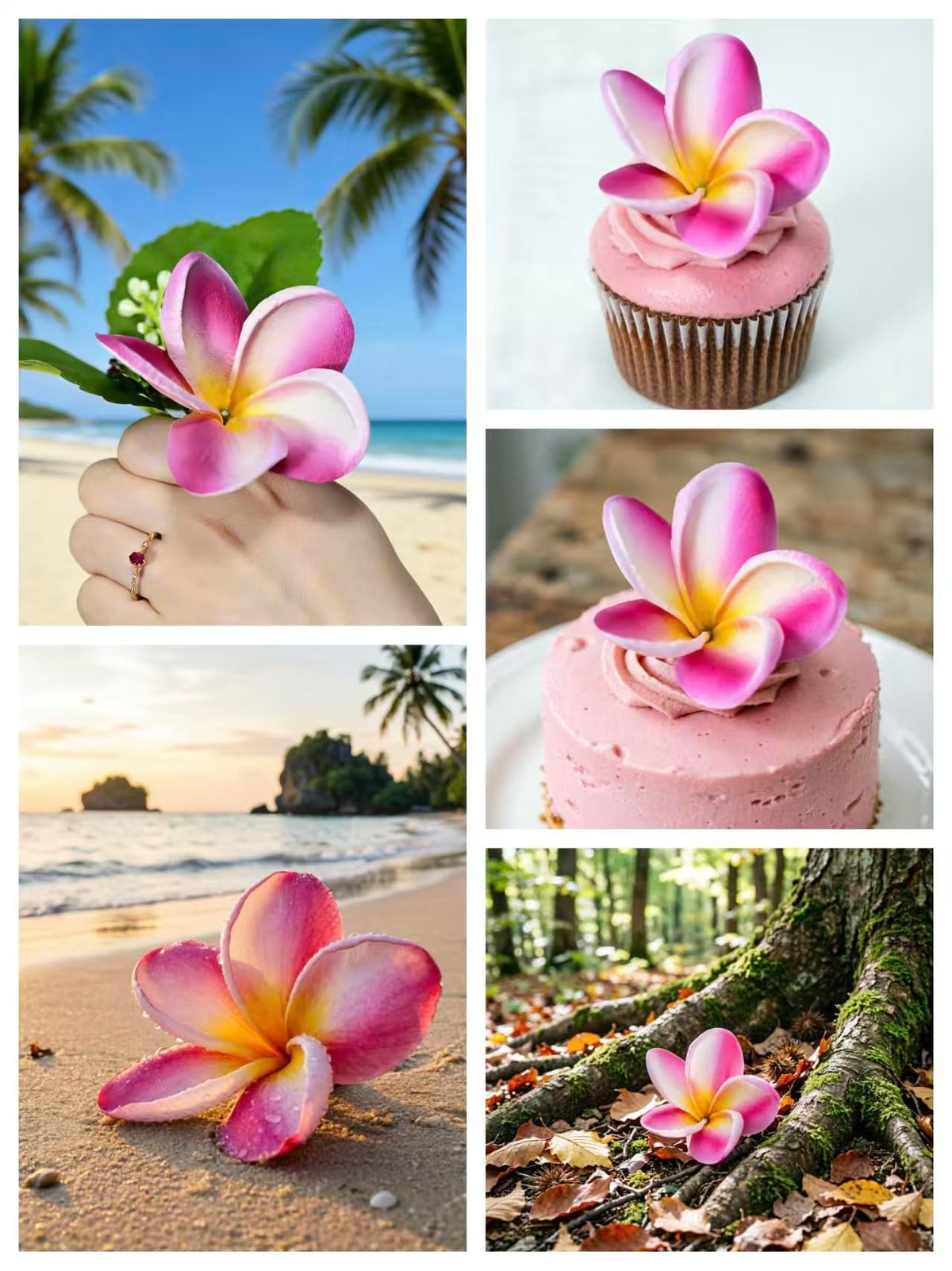 Birthday Gifts for Women 20pcs White Hot Pink PU Real Touch Hawaiian Plumeria Frangipani Artificial for DIY Birthday